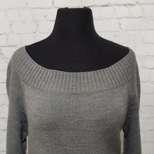 Load image into Gallery viewer, Grey Off Shoulder 3/4 Sleeve Sweater Dress
