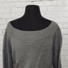 Load image into Gallery viewer, Grey Off Shoulder 3/4 Sleeve Sweater Dress
