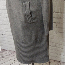 Load image into Gallery viewer, Grey Off Shoulder 3/4 Sleeve Sweater Dress
