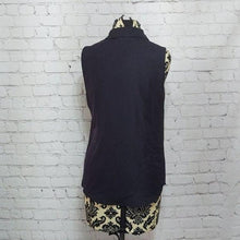 Load image into Gallery viewer, LOFT Navy Blue Sleeveless Button Down-Size M
